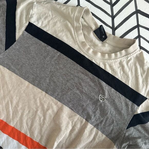 Southpole Authentic Collection Size M Short Sleeve Striped Colorblock Tee Shirt - Picture 1 of 4